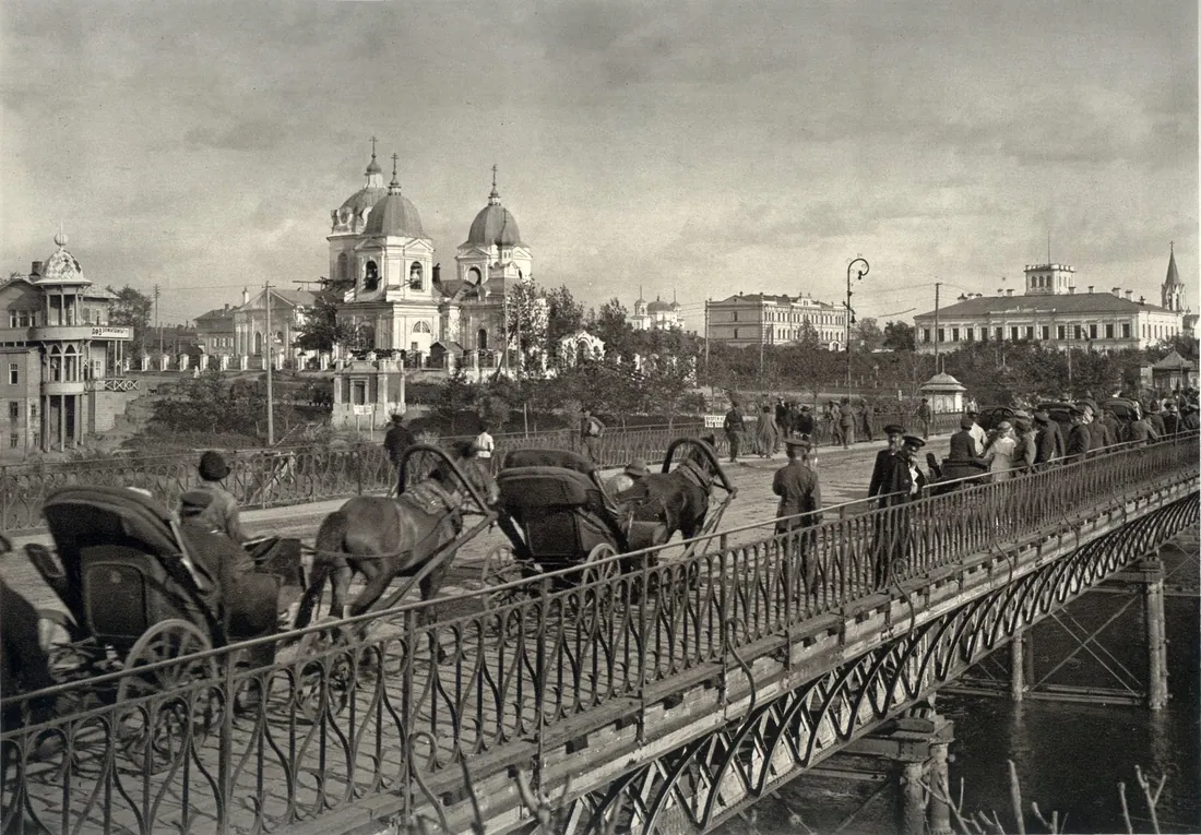 Омск, 1918: Железный мост через Омь
